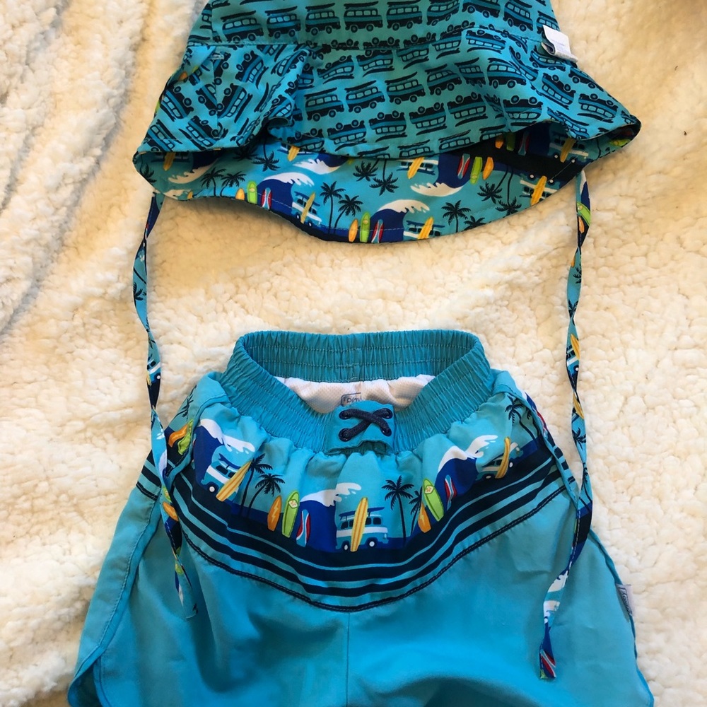 Boys swim and hat